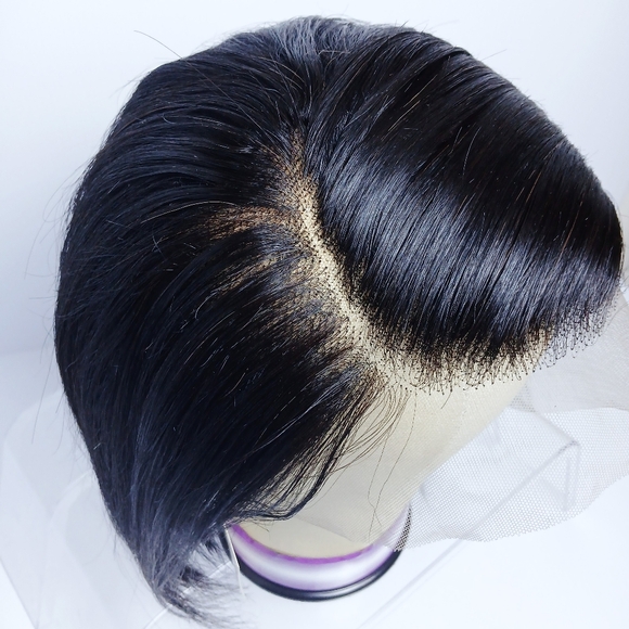 10 Inch Human Hair Pre-plucked Lace Front Wig 13x4 HD Lace Natural Black Bob New - Picture 7 of 11